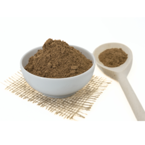 pudra de roscove in bol si lingura de lemn